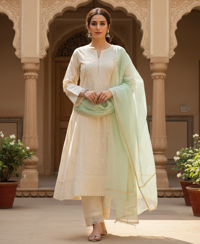 Woman sitting in modern interior